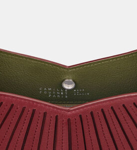 Camille Fournet Balancier Calf Leather Pleated Handbag, Burgundy, Packshot View