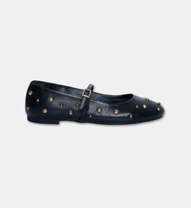 Arezzo Leather Mary Jane Flats, Black, Eu-39, Packshot View