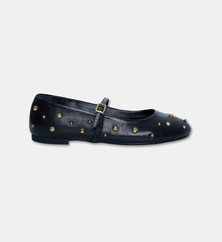 Arezzo Leather Mary Jane Flats, Black, Eu-39, Packshot View