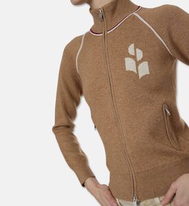 Isabel Marant Lanya Intarsia Logo Zip-front Cardigan, Model View