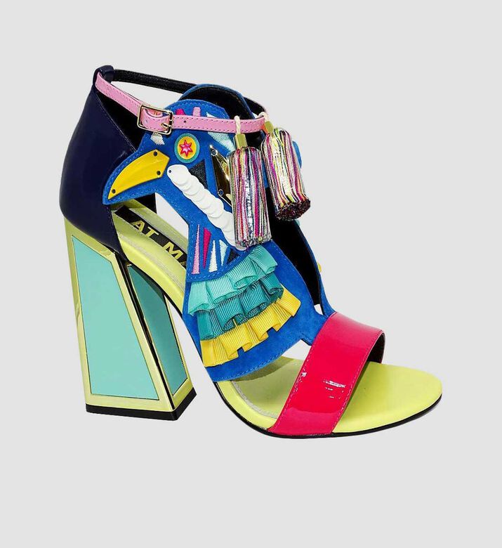 Aya High Heel Mixed Nappa Sandals