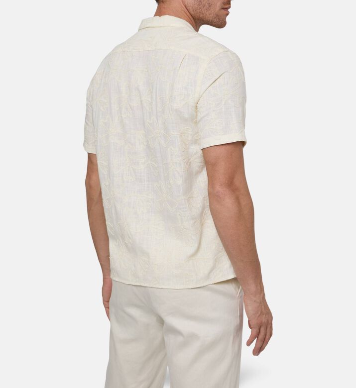 Vince Floral-embroidery Button Closure Shirt, Model View