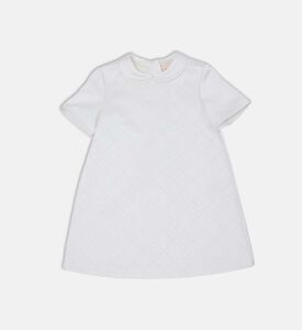 فستان قصير الأكمام بطبعة شعار على كامله