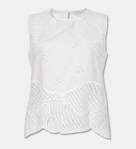 Beatrice B Cotton Embroidered Sleeveless Top, Packshot View
