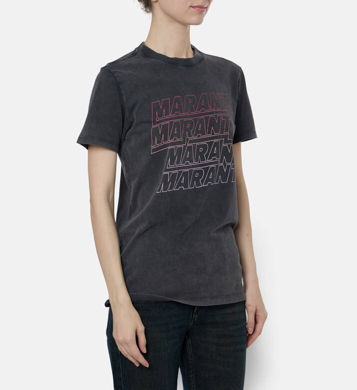 Isabel Marant Gradient Logo Crewneck T-shirt, Model View