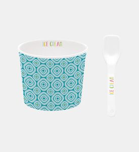 وعاء بوظة بتصميم هندسي بورسلين