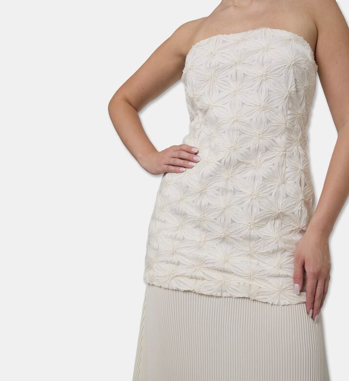 Baobab Strapless Floral-embroidery Maxi Dress, Model View