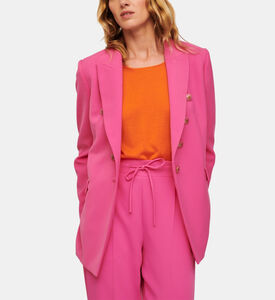Crepe Straight Cut Blazer Jacket Crepe Straight Cut Blazer Jacket