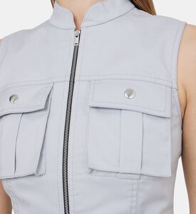 بلوزة كارغو قطن قصيرة معاد تدويرها