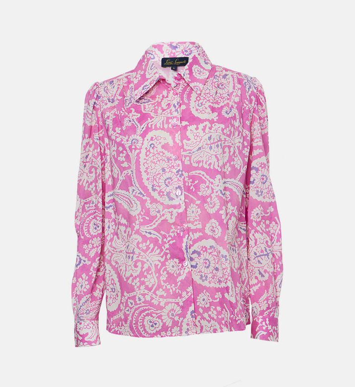 Luisa Spagnoli Bonifico Paisly Buttoned Cuffs Blouse, Pink, L, Packshot View Luisa Spagnoli Bonifico Paisly Buttoned Cuffs Blouse, Pink, L, Packshot View