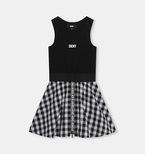 Girl Checkered Flared Dress