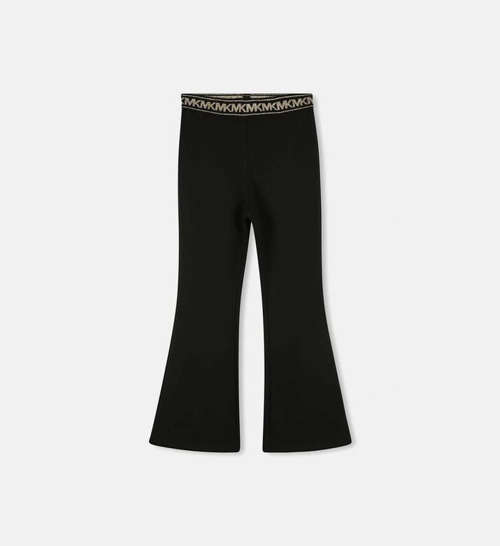 Flared Hem Jacquard Waist Leggings