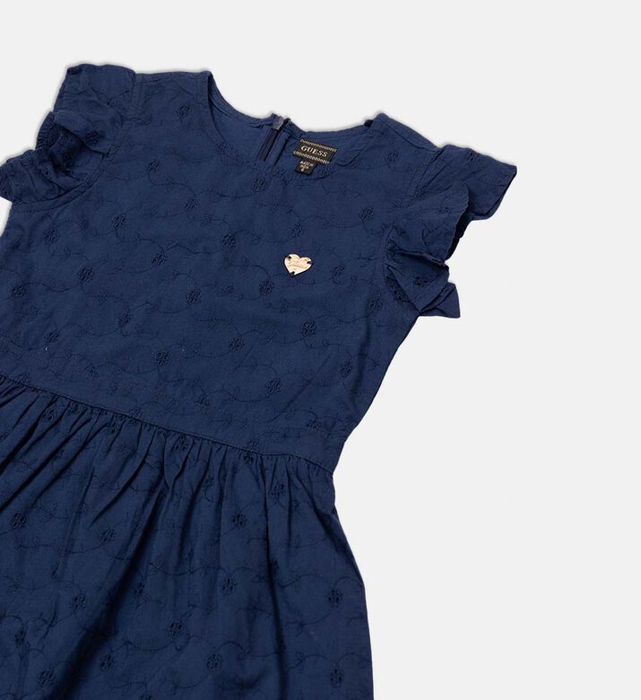 Floral-embroidery Flared Dress
