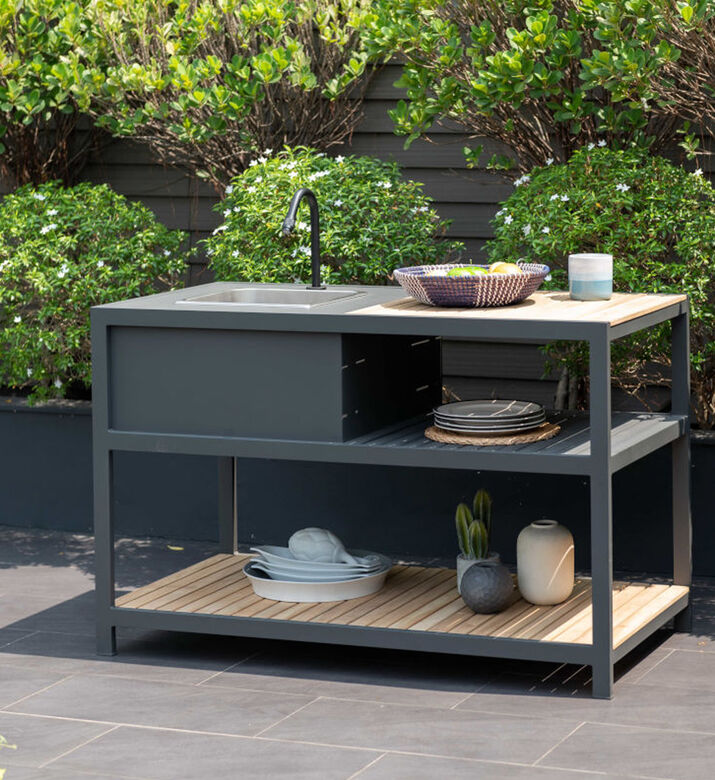 طاولة مطبخ خارجية من خشب الساج العنبر