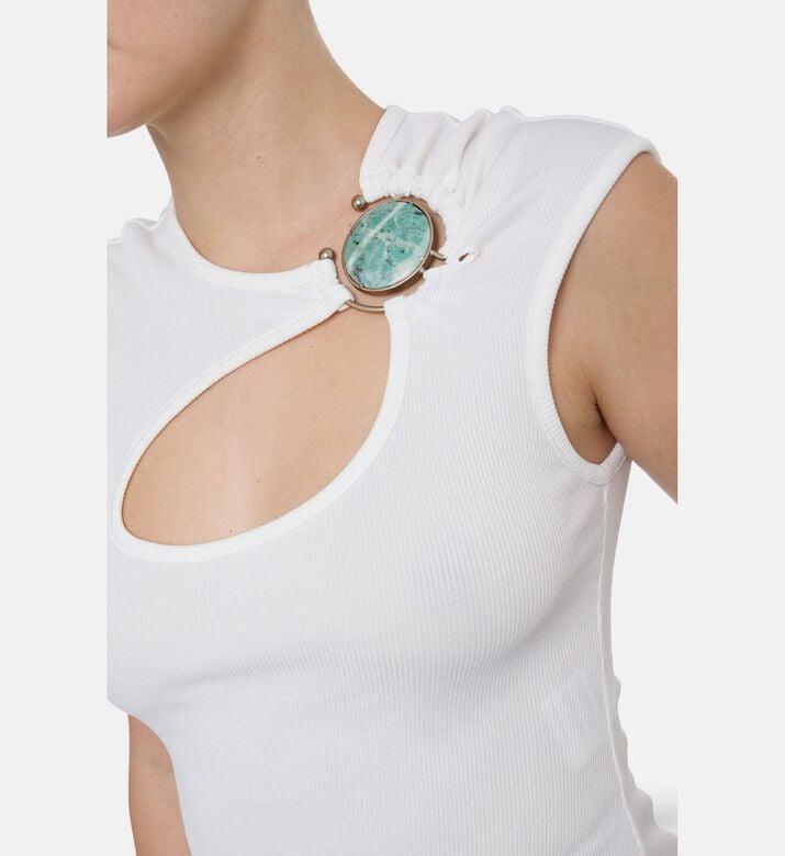 Christopher Esber Ribbed Cut-out Tank Top, Model View