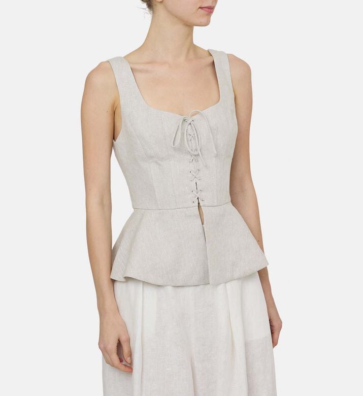 Teresa Linen Wide-leg Pants