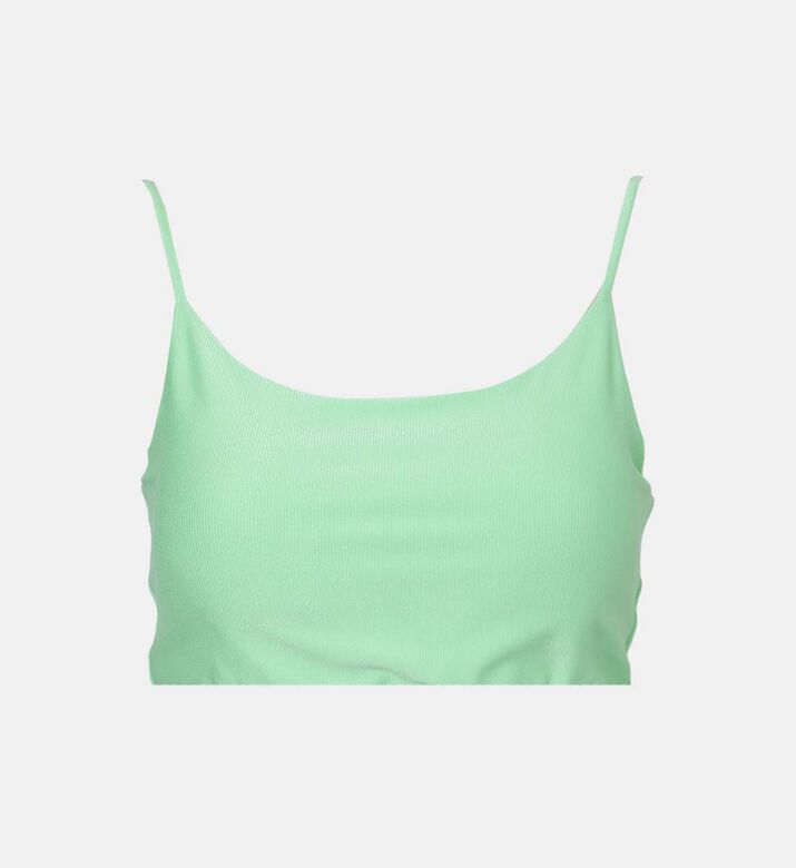 بلوزة بياقة مستديرة بحشوة قابلة للإزالة