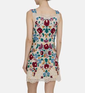 فستان كاثرين قصير مطرز بأزهار
