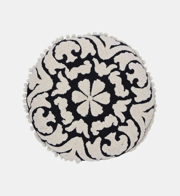 Home Deco and More Agha Handloom Tufted Cushion 40 Cm, Black, Packshot View