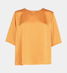 Satin Round Neck Fluid Top