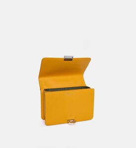 Camille Fournet Signature Calf Leather Pleated Shoulder Bag, Yellow, Packshot View