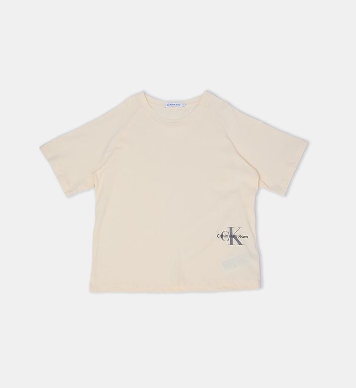 تيشيرت قطن بقصة مربعة ولوغو