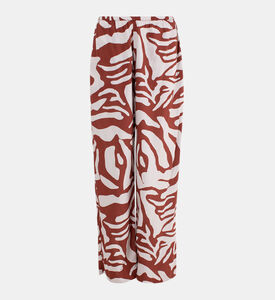 بنطال كارمن بقصة مستقيمة وطبعة