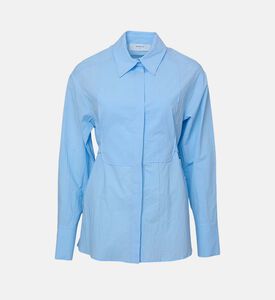 Cotton Open-back Maxi Ruffle Shirt