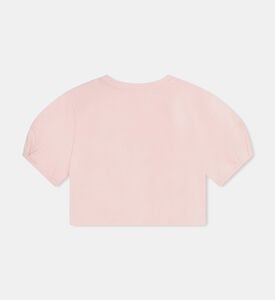 تيشيرت برقعة مطرزة بزهرة