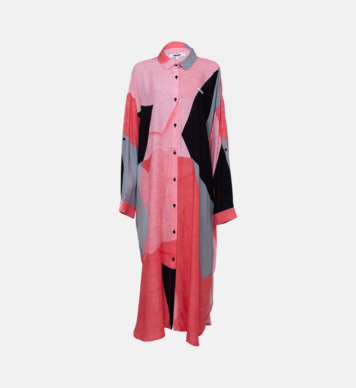 قميص نوم بطبعة هندسية بتصميم تجريدي