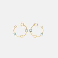 Geometric Turquoise Stones Earrings