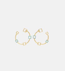 أقراط بأحجار فيروز اهندسية