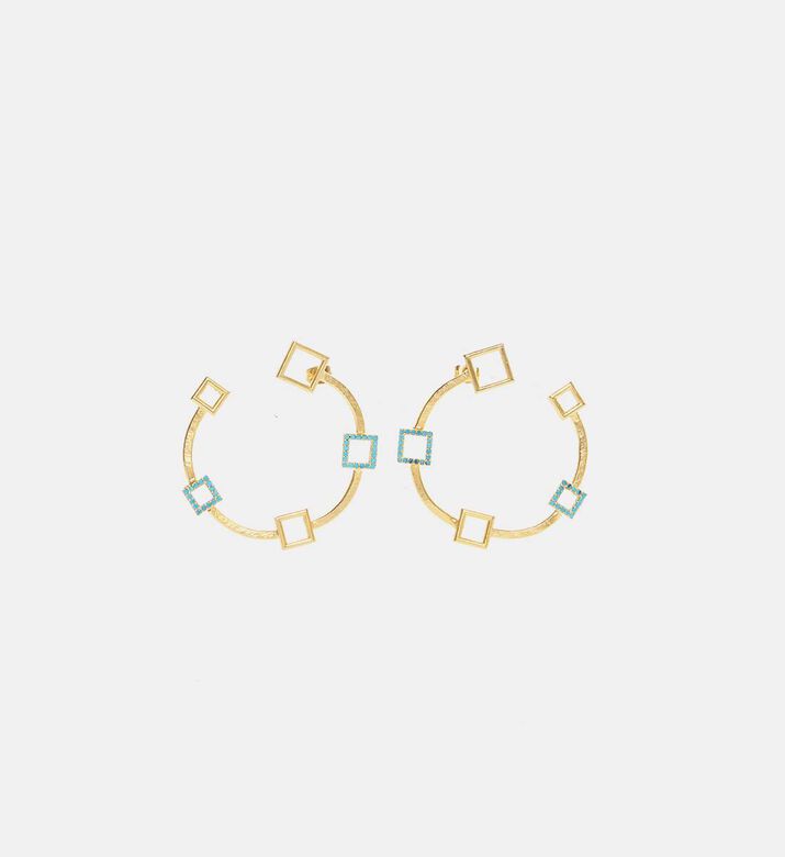Geometric Turquoise Stones Earrings