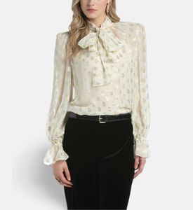 Luisa Spagnoli Lenticchia Gold Paisley-print Blouse, Model View