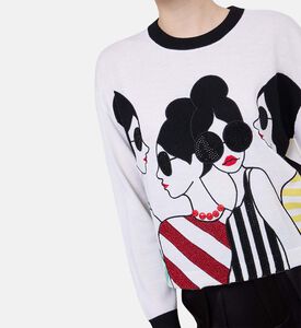 Long-sleeve Graphic-print Sweater