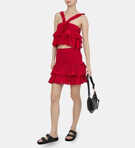 بلوزة قصيرة مكشكشة