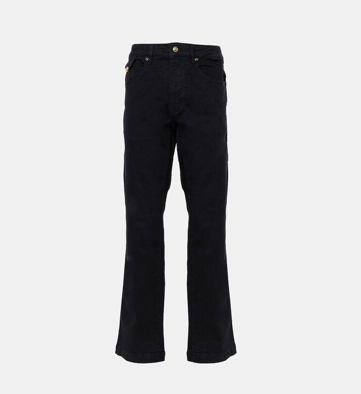 بنطال جينز قطني عالي الخصر