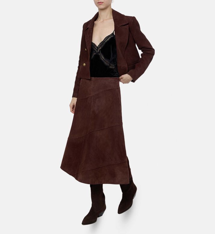 Alice and Olivia Sosie Geometric Panels A-line Skirt, Model View