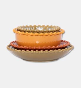 Home Deco and More Stacking Patterned 4-piece Bowl Plate Set, Packshot View