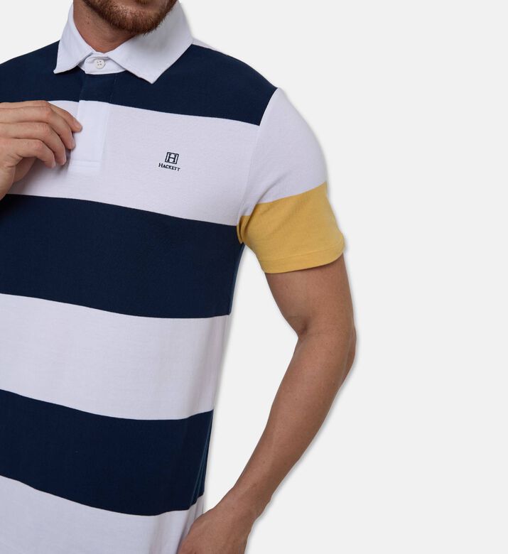 Hackett London Heritage Stripe-print Regular-fit Polo Shirt, Model View