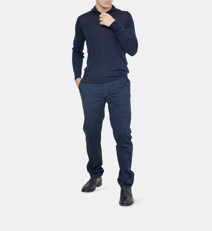One-button Cotton Trousers