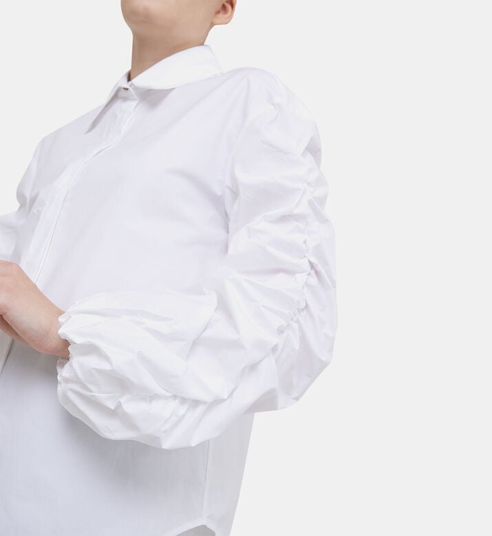 Popeline Shirt With Ruffled Sleeves Popeline Shirt With Ruffled Sleeves