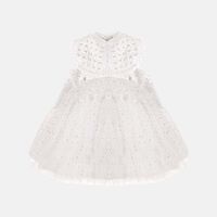Tulle Silver Foil-print Dress