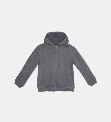 Long-sleeves Zippered Hoodie