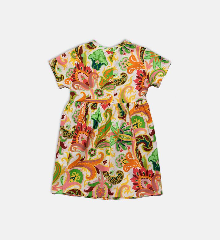 فستان بأكمام قصيرة بطبعة بيزلي