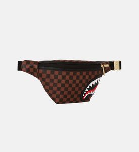 حقيبة كروس بودي دريب بنقشة مربعات بفم قرش