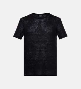 Linen Washed-effect Crewneck T-shirt