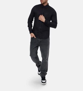 Vince Button-down Long-sleeve Shirt, Black, S, Model View
