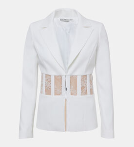 بليزر ألكسيا الدانتيل الشفاف بتصميم كورسيه