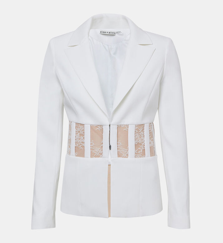 بليزر ألكسيا الدانتيل الشفاف بتصميم كورسيه